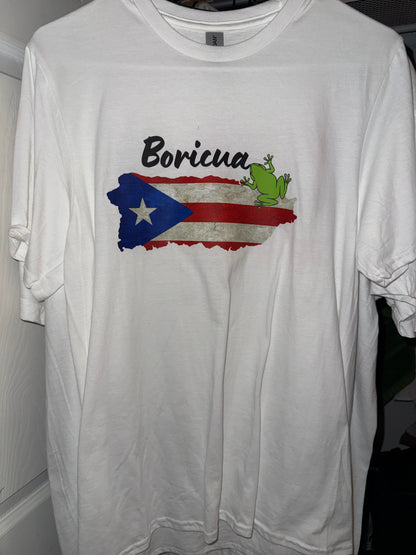 Boricua Flag + Coqui TEE | Chest print | adult Unisex size