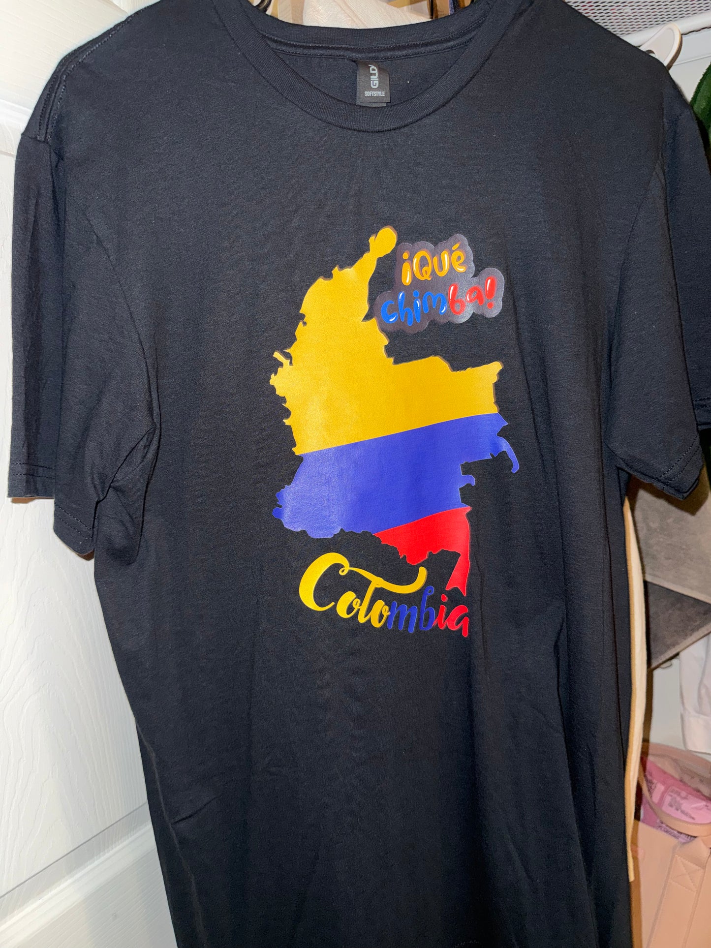Que Chimba + Colombian Map TEE | Chest print | adult Unisex size