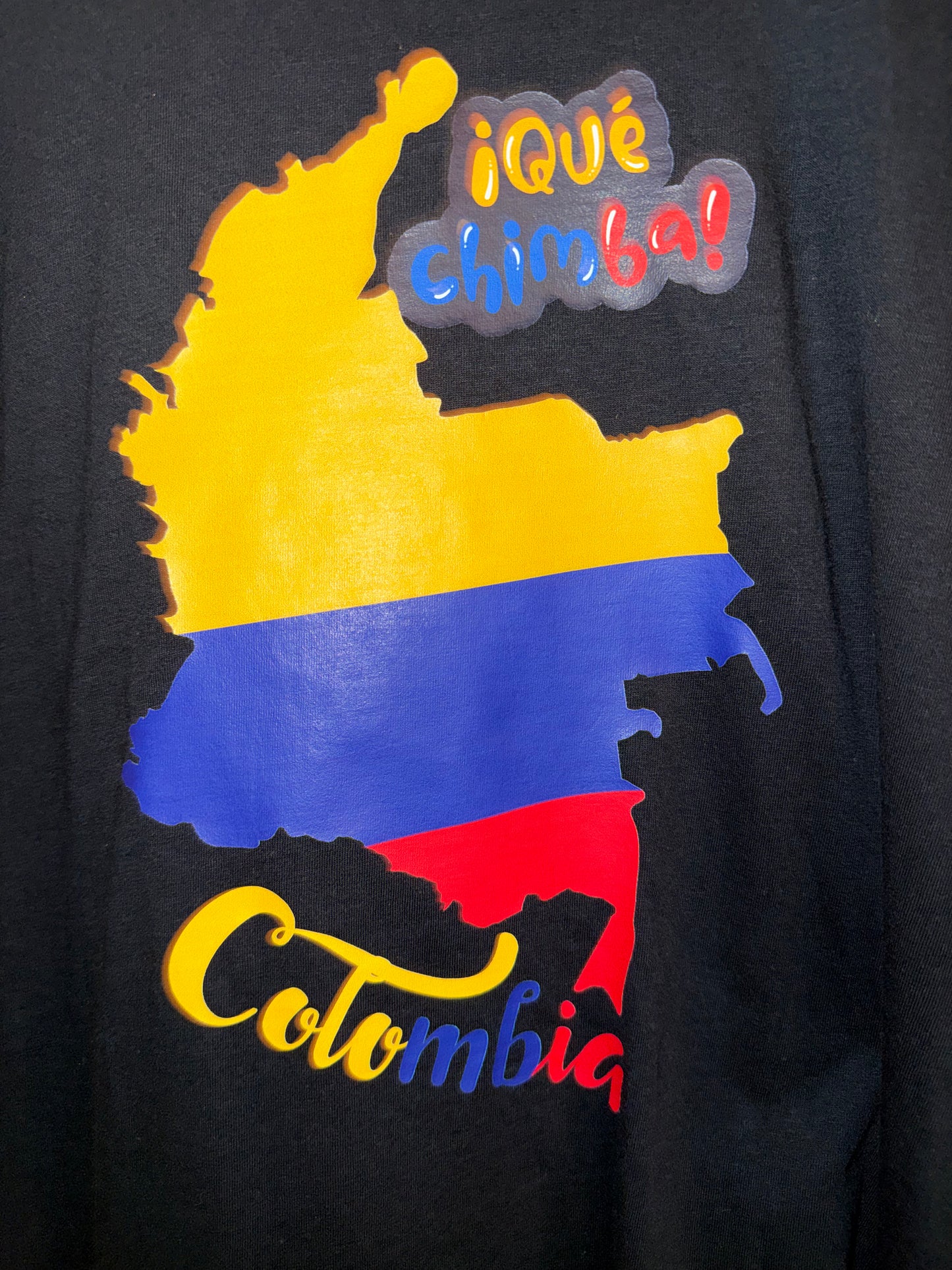 Que Chimba + Colombian Map TEE | Chest print | adult Unisex size