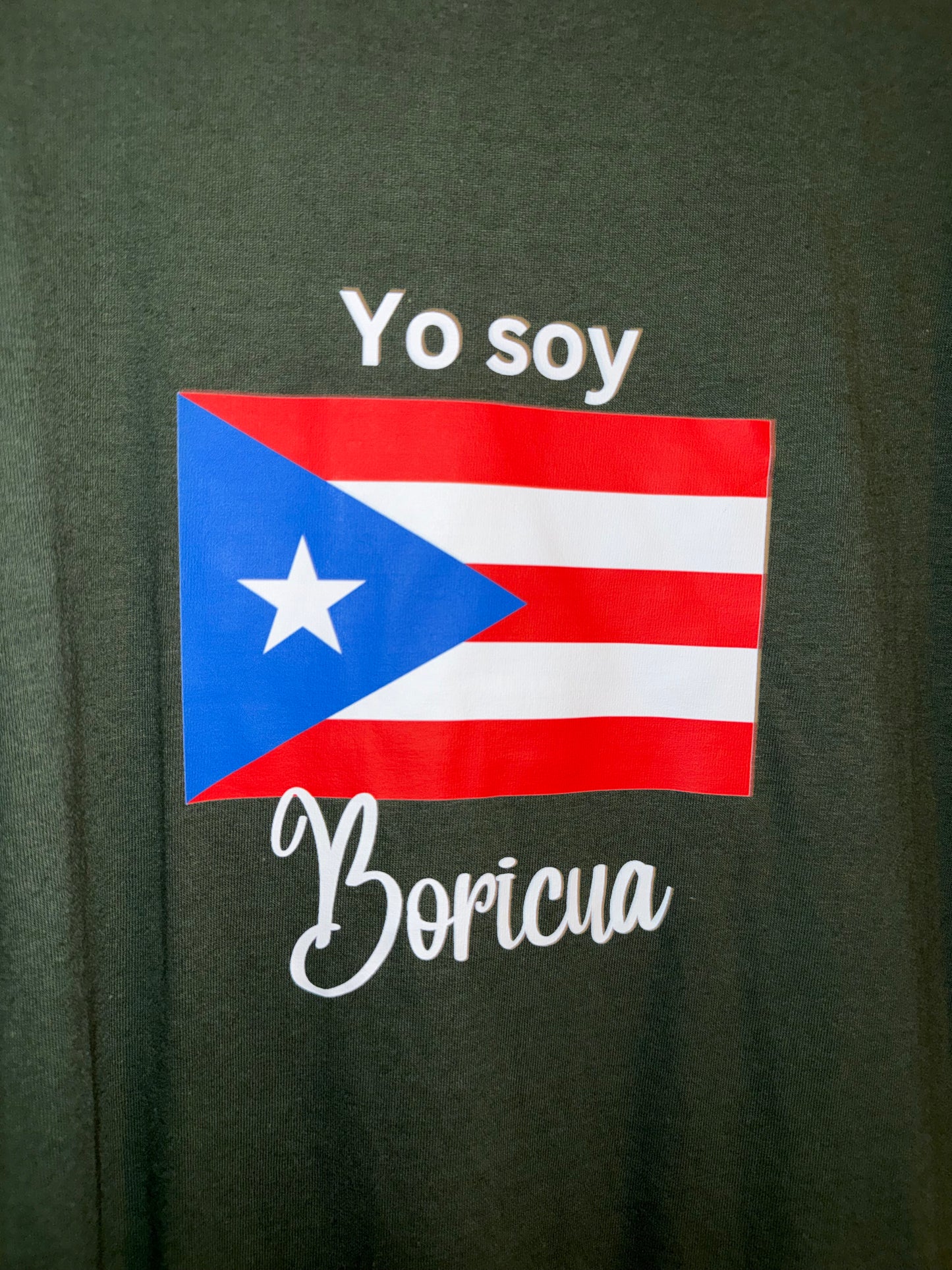 Yo soy Boricua + flag TEE | Chest print | adult Unisex size
