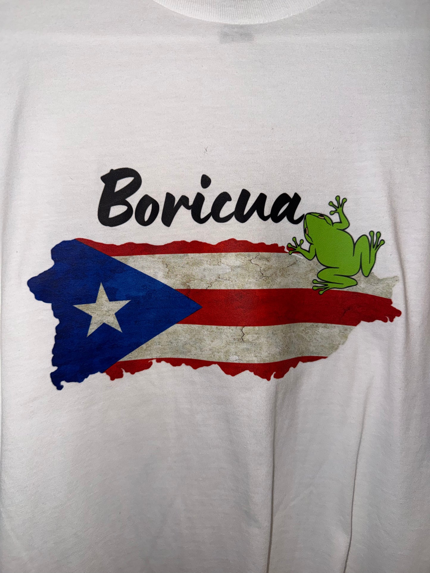 Boricua Flag + Coqui TEE | Chest print | adult Unisex size