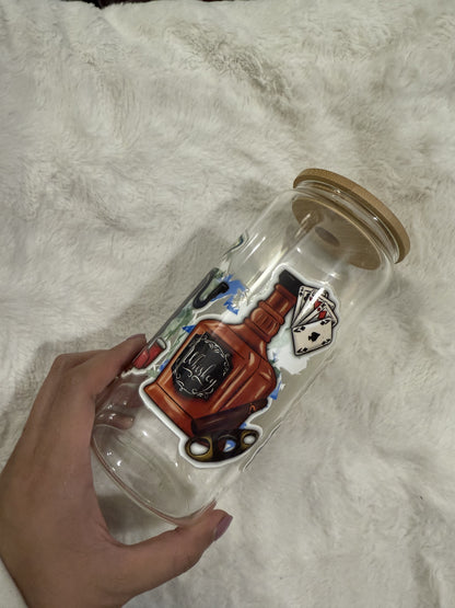 Mancave Poker beercan glasscup set | 20 oz | Permanent UV DTF | Clearance Sale