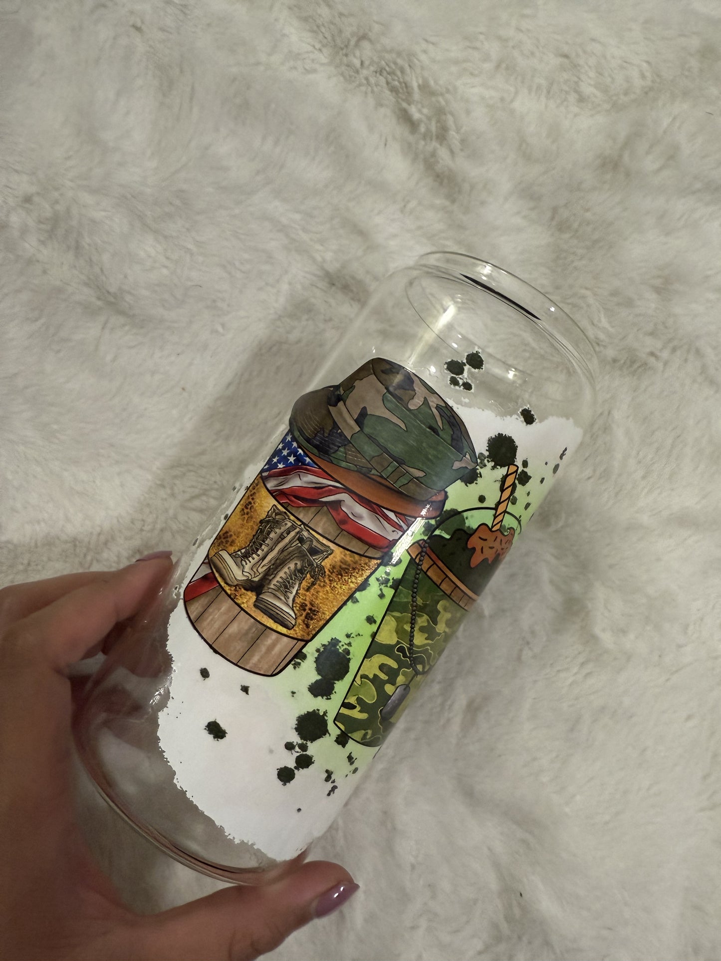 Veterans | Army beercan glasscup set | 20 oz | Permanent UV DTF | Clearance Sale