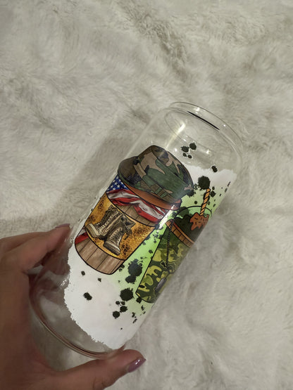 Veterans | Army beercan glasscup set | 20 oz | Permanent UV DTF | Clearance Sale