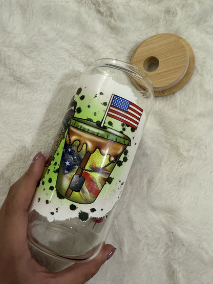 Veterans | Army beercan glasscup set | 20 oz | Permanent UV DTF | Clearance Sale