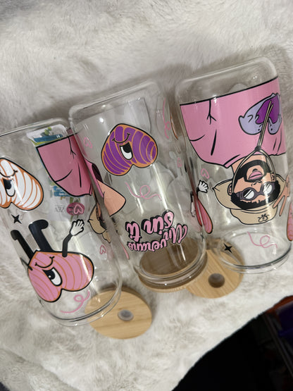 Un Verano Sin Ti pink Bad Bunny beercan glasscup set | 20 oz | Permanent UV DTF | Clearance Sale