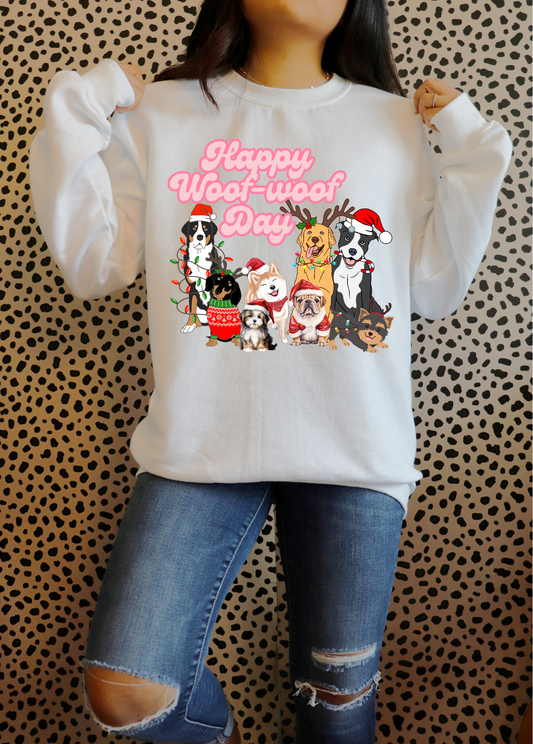 Happy Woof-Woof Day Sweatshirt | Adult Unisex | full chest print