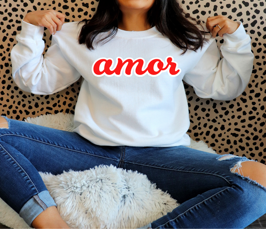 Red Amor Sweatshirt | Adult Unisex | full chest print