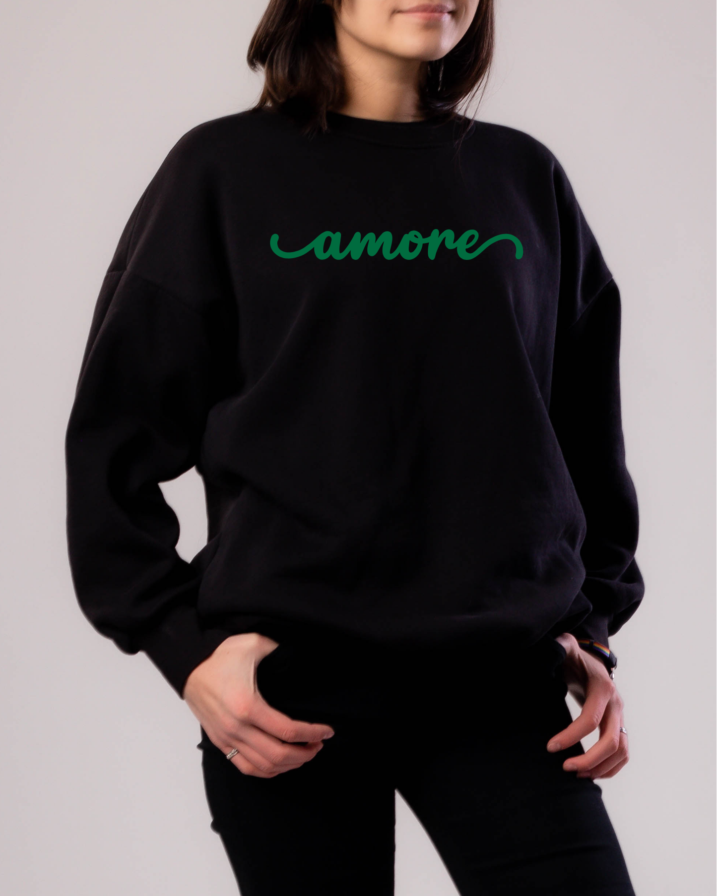 Green Amore Sweatshirt | Adult Unisex | full chest print