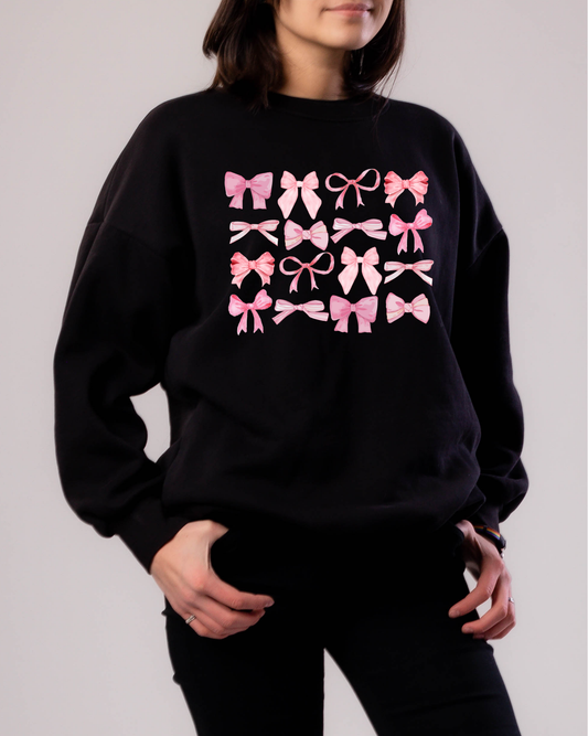 Pink Bows Sweatshirt | Adult Unisex | full chest print