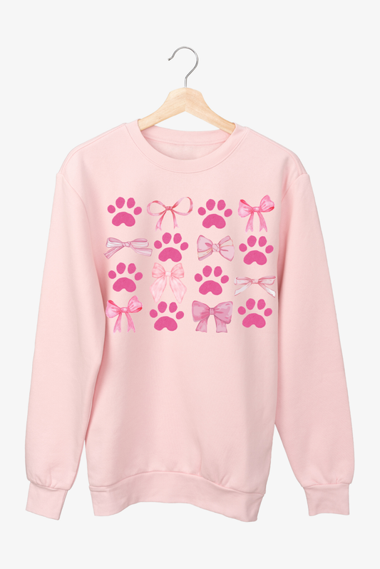 Pink Paws + Pink Ribbons Sweatshirt | Adult Unisex | full chest print