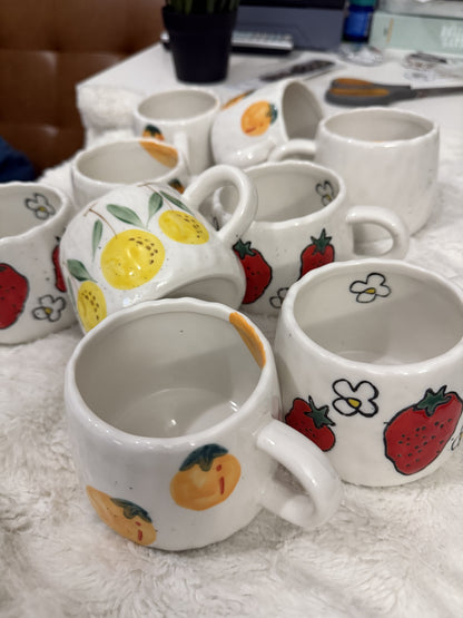 Fruit Pattern Ceramic Mug | Hot or  Cold | 295 mL or 10 fl oz | 1 piece | Limited Stocks