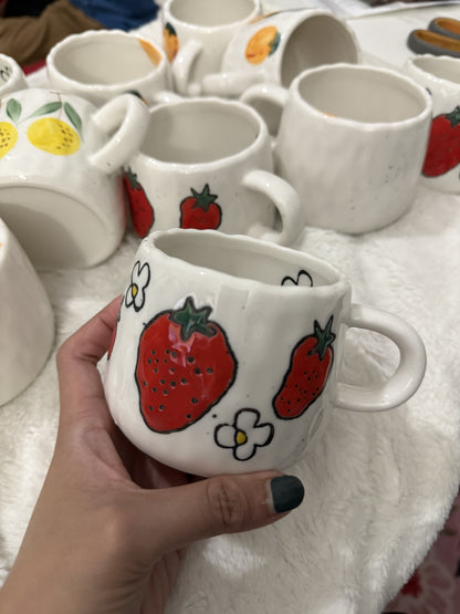 Fruit Pattern Ceramic Mug | Hot or  Cold | 295 mL or 10 fl oz | 1 piece | Limited Stocks