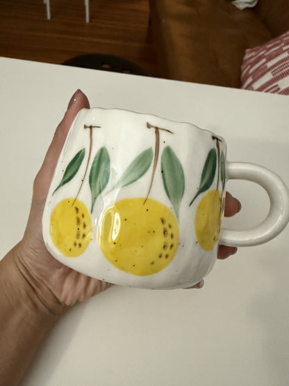 Fruit Pattern Ceramic Mug | Hot or  Cold | 295 mL or 10 fl oz | 1 piece | Limited Stocks