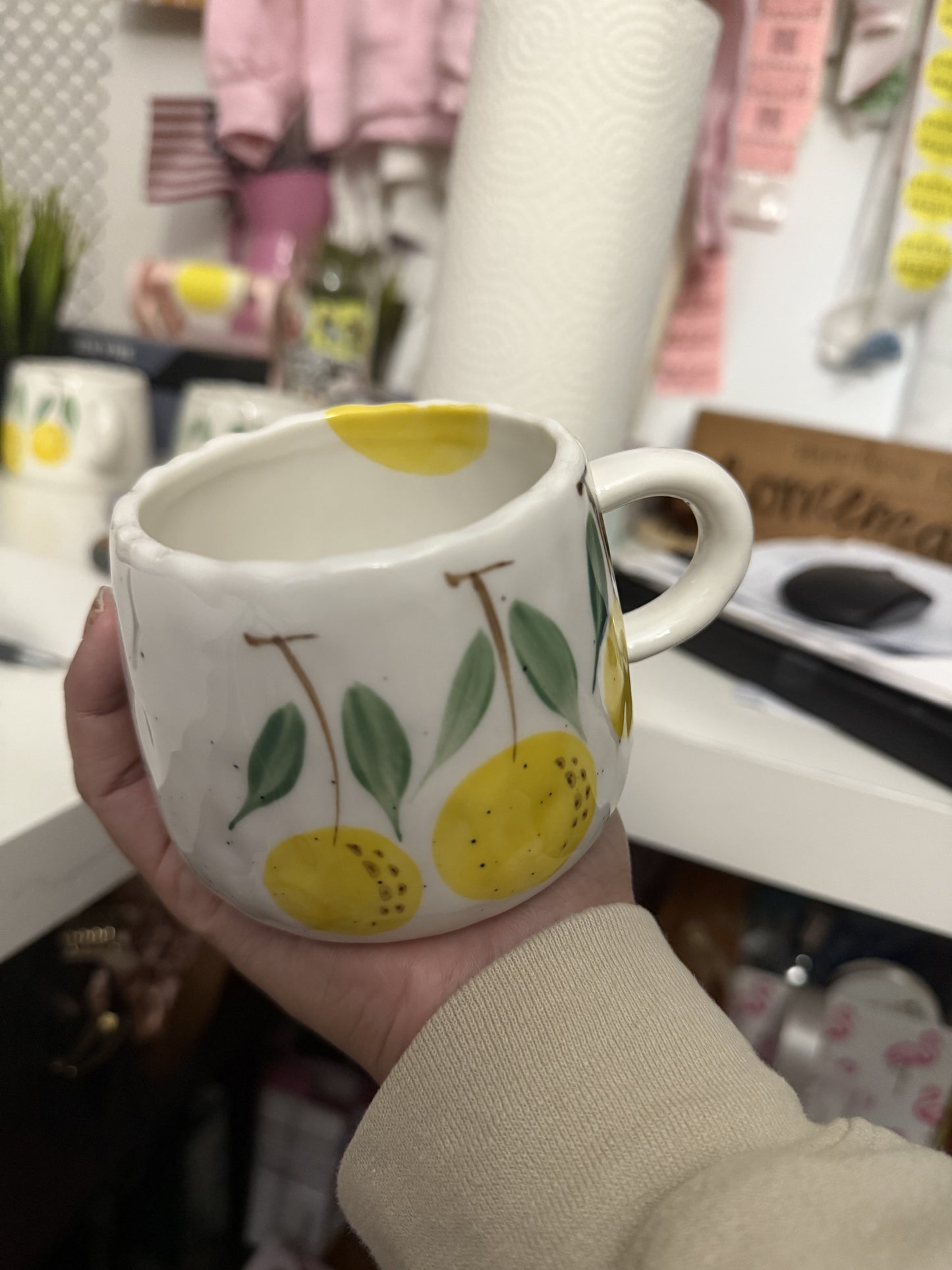 Fruit Pattern Ceramic Mug | Hot or  Cold | 295 mL or 10 fl oz | 1 piece | Limited Stocks