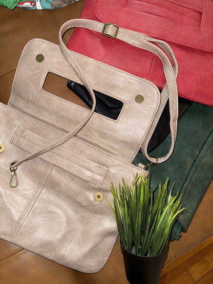 Classic Retro Solid Flap Clutch | Large Capacity | with Shoulder strap | limited stocks