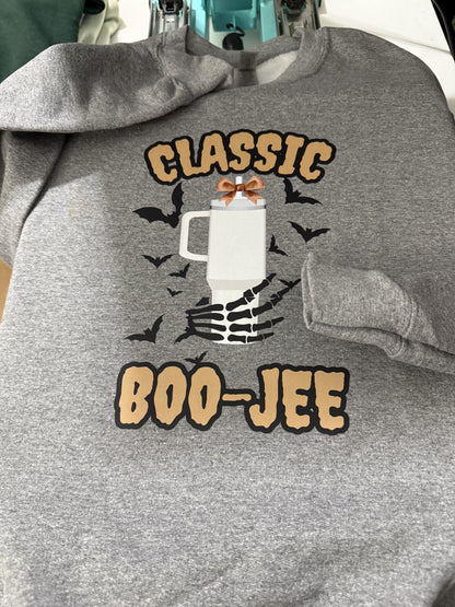 BOO-JEE brown Classic tumbler Sweatshirt | Brown font | Adult Unisex | full chest print