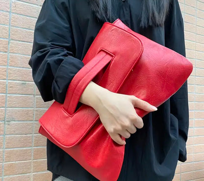 Classic Retro Solid Flap Clutch | Large Capacity | with Shoulder strap | limited stocks