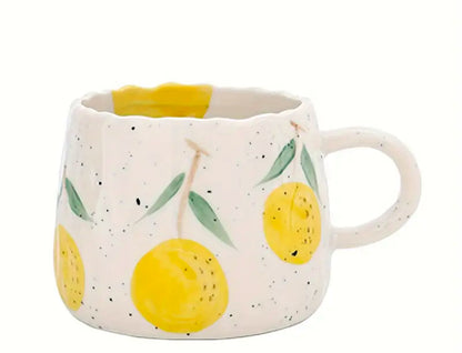 Fruit Pattern Ceramic Mug | Hot or  Cold | 295 mL or 10 fl oz | 1 piece | Limited Stocks