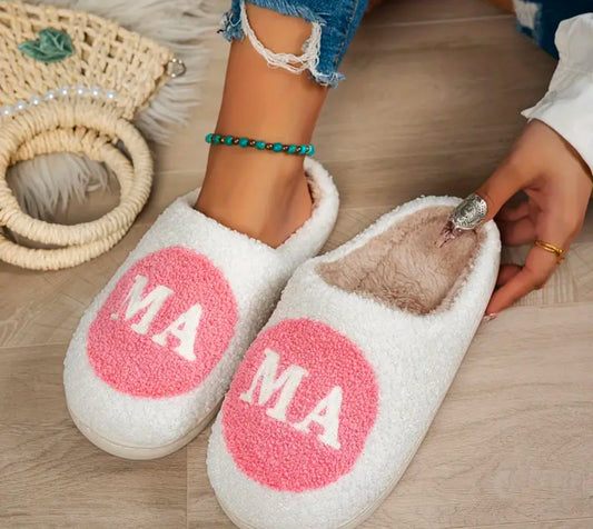 MA MA-pink Circle warm indoor slippers | Pink | lightweight with soft fleece lining | Limited Stocks