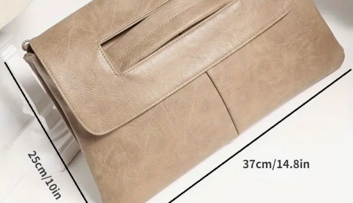 Classic Retro Solid Flap Clutch | Large Capacity | with Shoulder strap | limited stocks