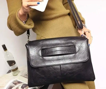 Classic Retro Solid Flap Clutch | Large Capacity | with Shoulder strap | limited stocks