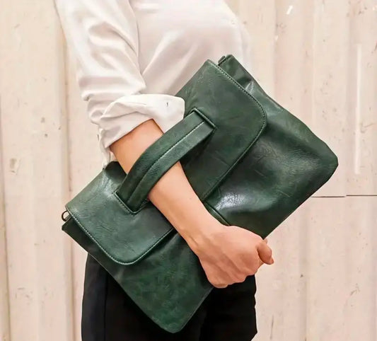 Classic Retro Solid Flap Clutch | Large Capacity | with Shoulder strap | limited stocks