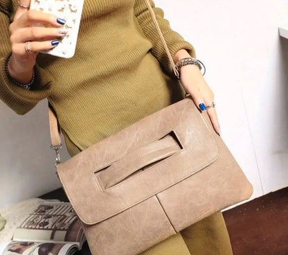 Classic Retro Solid Flap Clutch | Large Capacity | with Shoulder strap | limited stocks