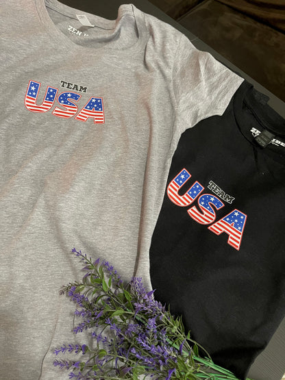 Team USA Tee | pocket size center chest Print | Adult Unisex