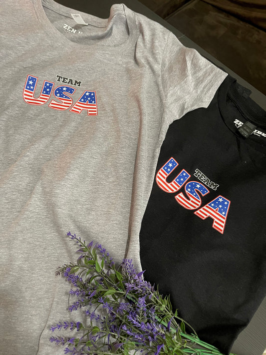 Team USA Tee | pocket size center chest Print | Adult Unisex