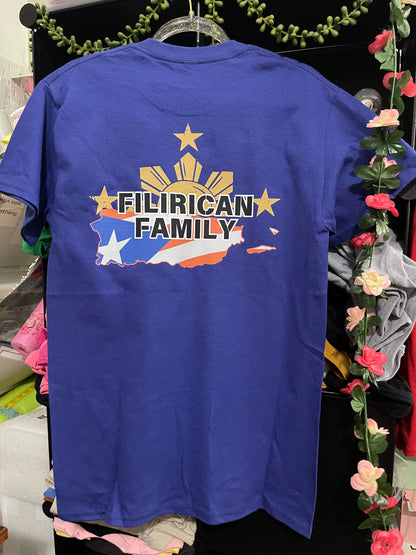 FILIRICAN FAMILY 3stars+sun flags Tee | center chest pocket size + Back print |Youth/Kid Size