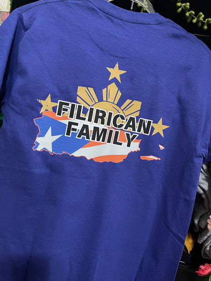 FILIRICAN FAMILY 3stars+sun flags Tee | center chest pocket size + Back print |Youth/Kid Size