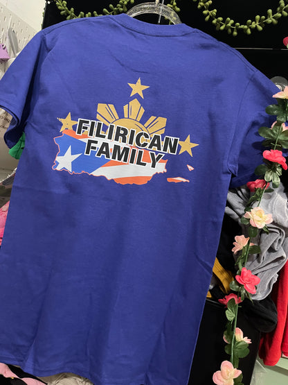 FILIRICAN FAMILY 3stars+sun flags Tee | center chest pocket size + Back print |Youth/Kid Size