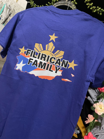 FILIRICAN FAMILY 3stars+sun flags Tee | center chest pocket size + Back print |Youth/Kid Size
