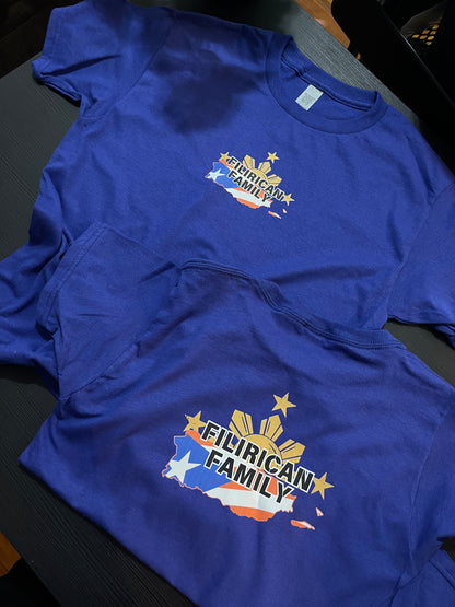 FILIRICAN FAMILY 3stars+sun flags Tee | center chest pocket size + Back print |Youth/Kid Size