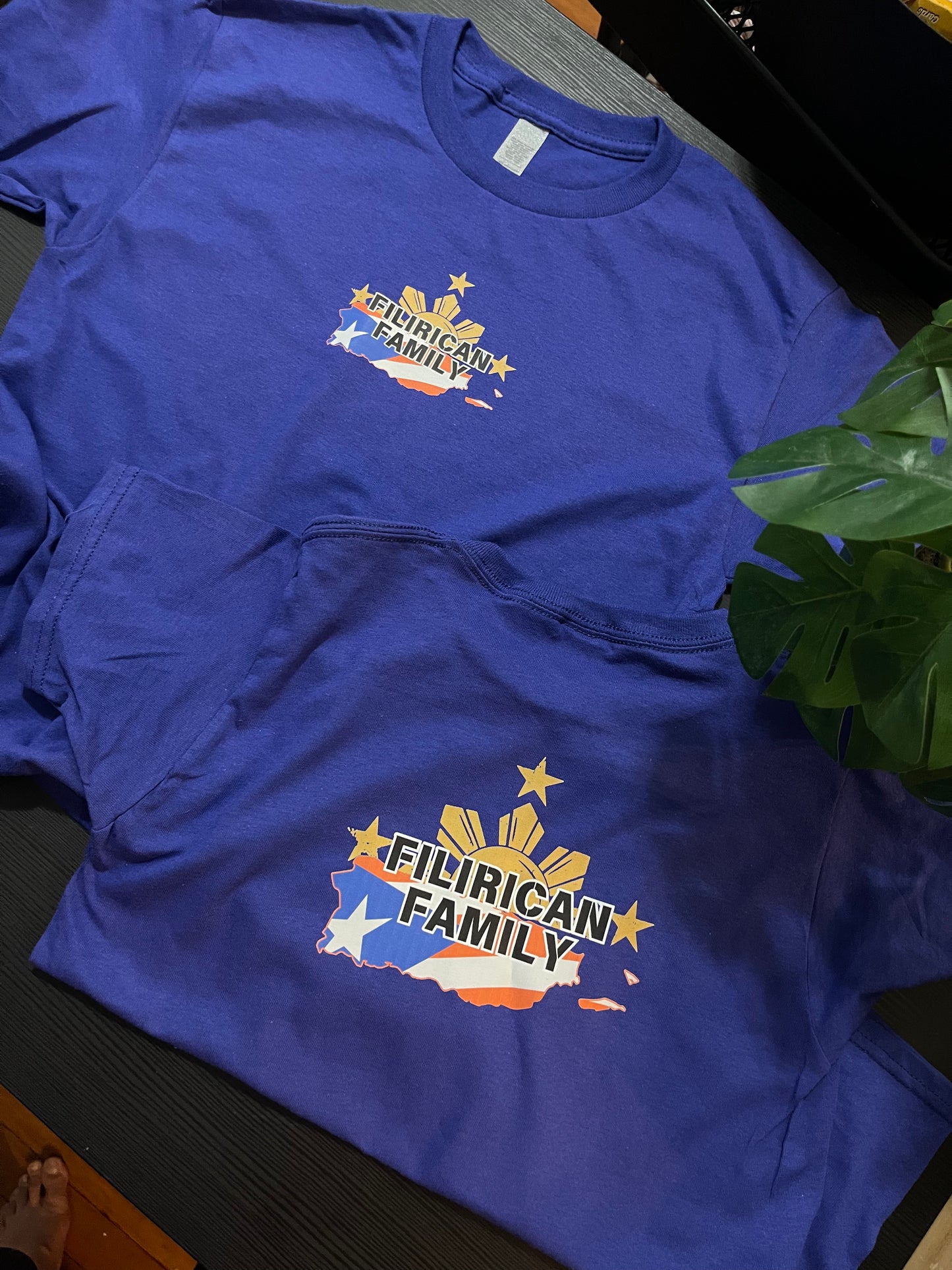 FILIRICAN FAMILY 3stars+sun flags Tee | center chest pocket size + Back print |Youth/Kid Size