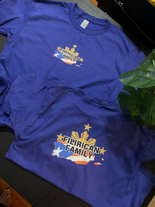 FILIRICAN FAMILY 3stars+sun flags Tee | center chest pocket size + Back print |Youth/Kid Size