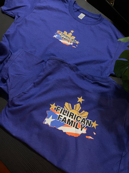 FILIRICAN FAMILY 3stars+sun flags Tee | center chest pocket size + Back print |Youth/Kid Size