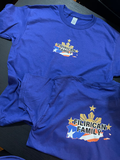 FILIRICAN FAMILY 3stars+sun flags Tee | center chest pocket size + Back print |Youth/Kid Size