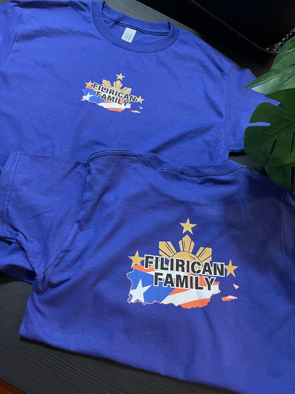 FILIRICAN FAMILY 3stars+sun flags Tee | center chest pocket size + Back print |Youth/Kid Size