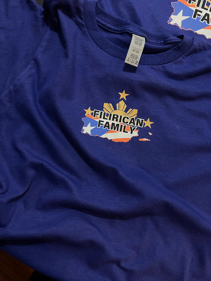 FILIRICAN FAMILY 3stars+sun flags Tee | center chest pocket size + Back print |Youth/Kid Size