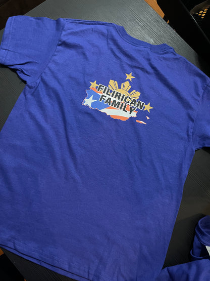 FILIRICAN FAMILY 3stars+sun flags Tee | center chest pocket size + Back print |Youth/Kid Size