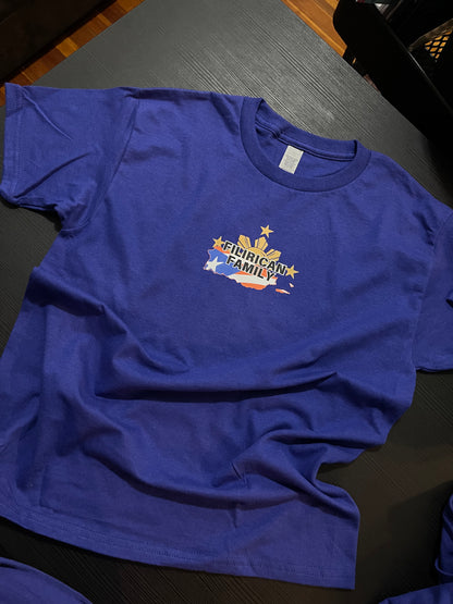 FILIRICAN FAMILY 3stars+sun flags Tee | center chest pocket size + Back print |Youth/Kid Size