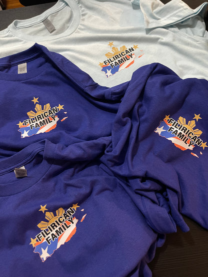 FILIRICAN FAMILY 3stars+sun flags Tee | center chest pocket size + Back print |Youth/Kid Size