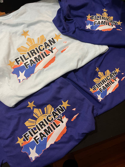 FILIRICAN FAMILY 3stars+sun flags Tee | center chest pocket size + Back print |Youth/Kid Size