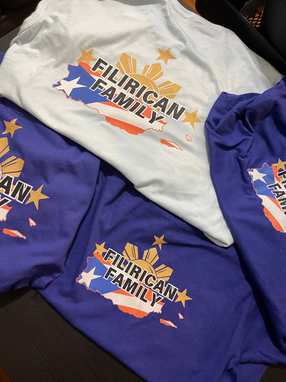 FILIRICAN FAMILY 3stars+sun flags Tee | center chest pocket size + Back print |Youth/Kid Size