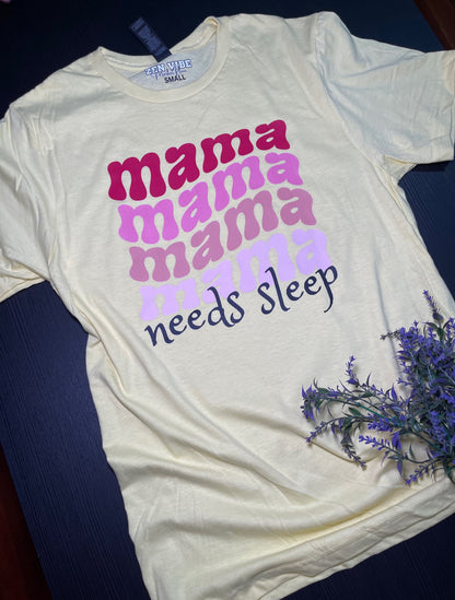 Mama wave Needs Sleep TEE | Pink Ombre | adult Unisex size