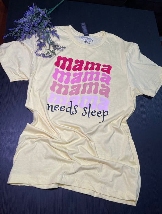 Mama wave Needs Sleep TEE | Pink Ombre | adult Unisex size