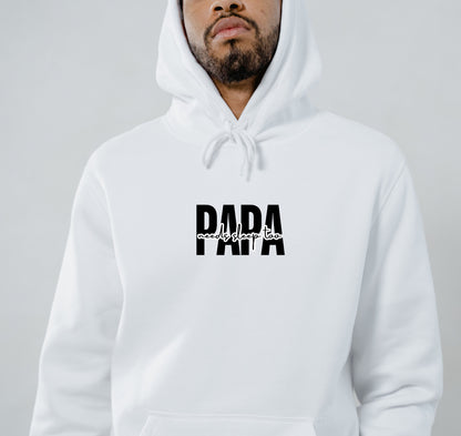 papa needs sleep too hoodie | pocket center chest | Black Print | Unisex size