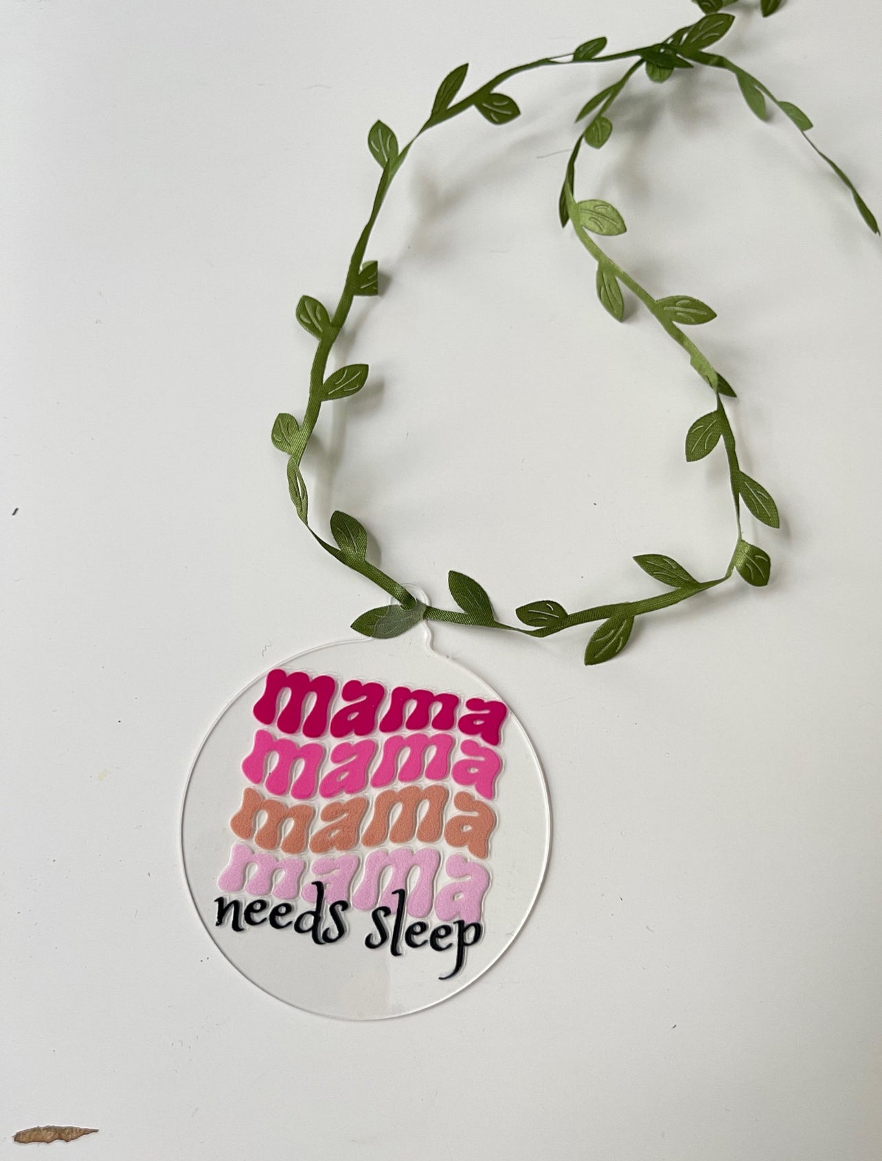 Mama wave needs sleep Ornament | Pink Ombre | RoundClearAcrylic | Accessories